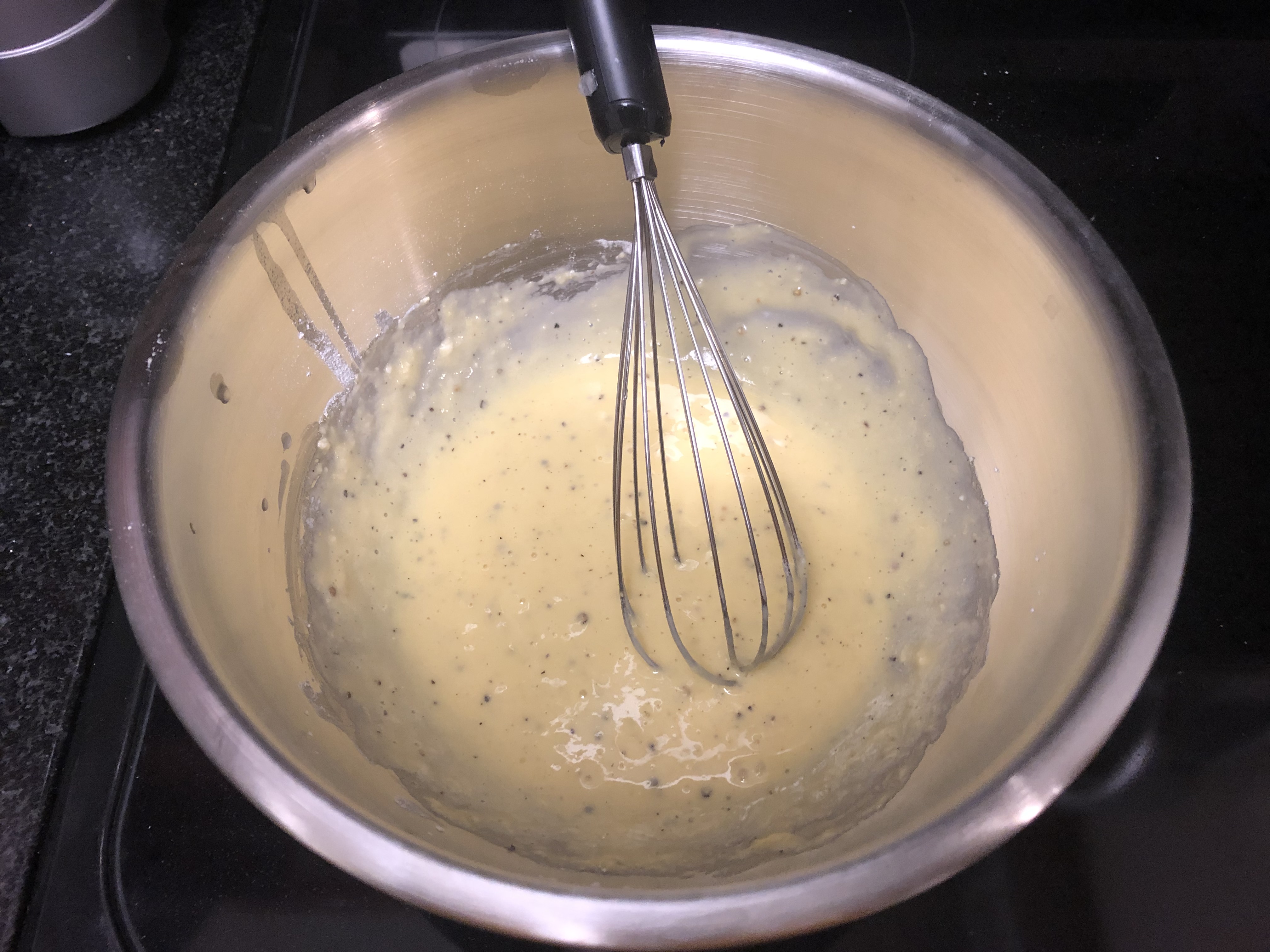 Egg mixture whisked
